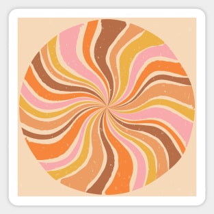 Groovy Retro Swirl in Pink and Orange Neutrals Sticker